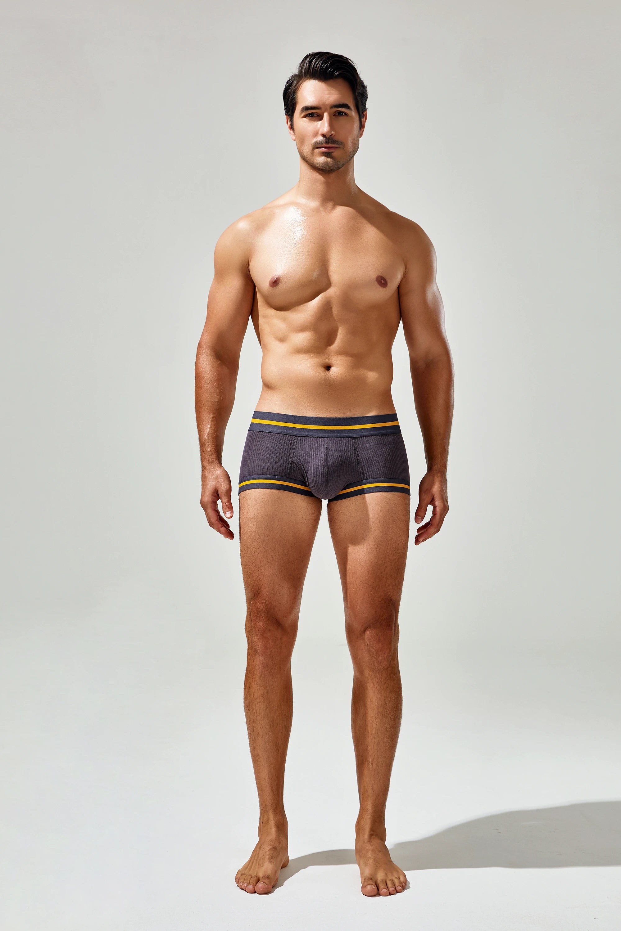 Men's Cotton Boxer Briefs , Breathable & Solid Colors - 4inme