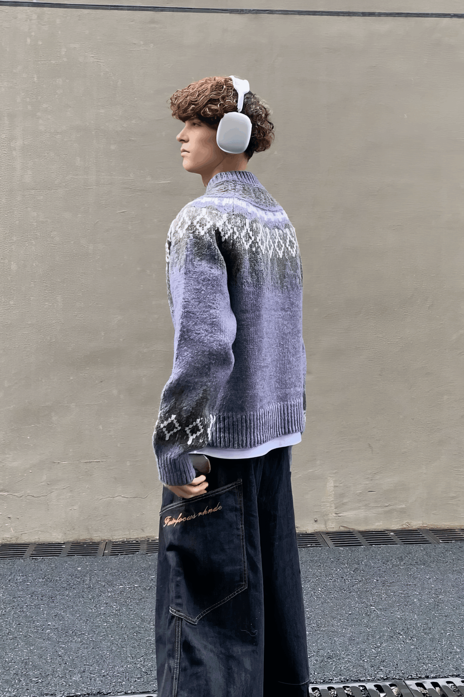 Fair Isle Zip Knit Cardigan - 4inme