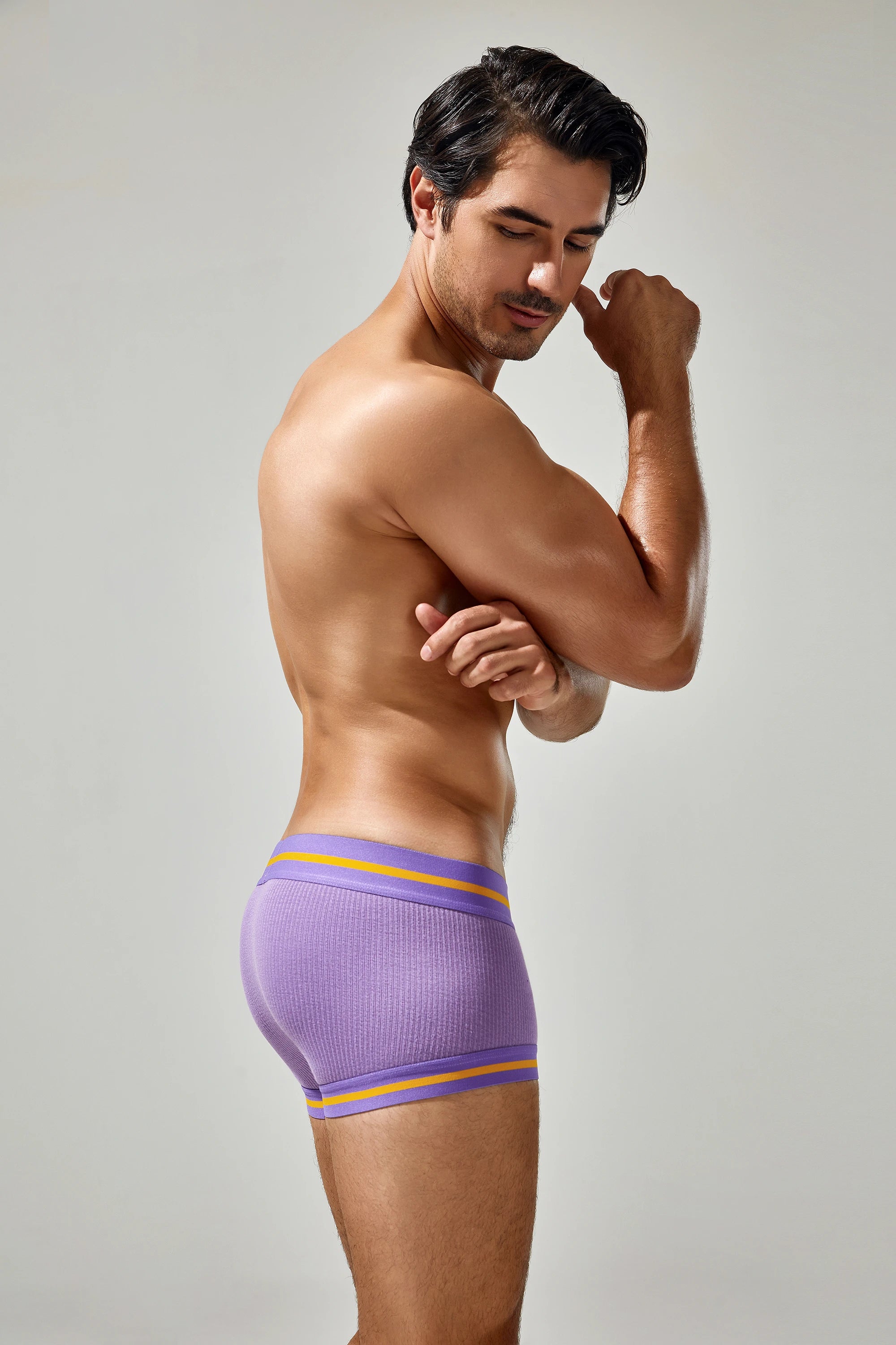 Men's Cotton Boxer Briefs , Breathable & Solid Colors - 4inme