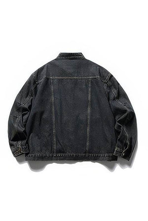 Fall_Winter Unisex Vintage Denim Jacket – Loose Fit, Washed & Distressed - 4inme