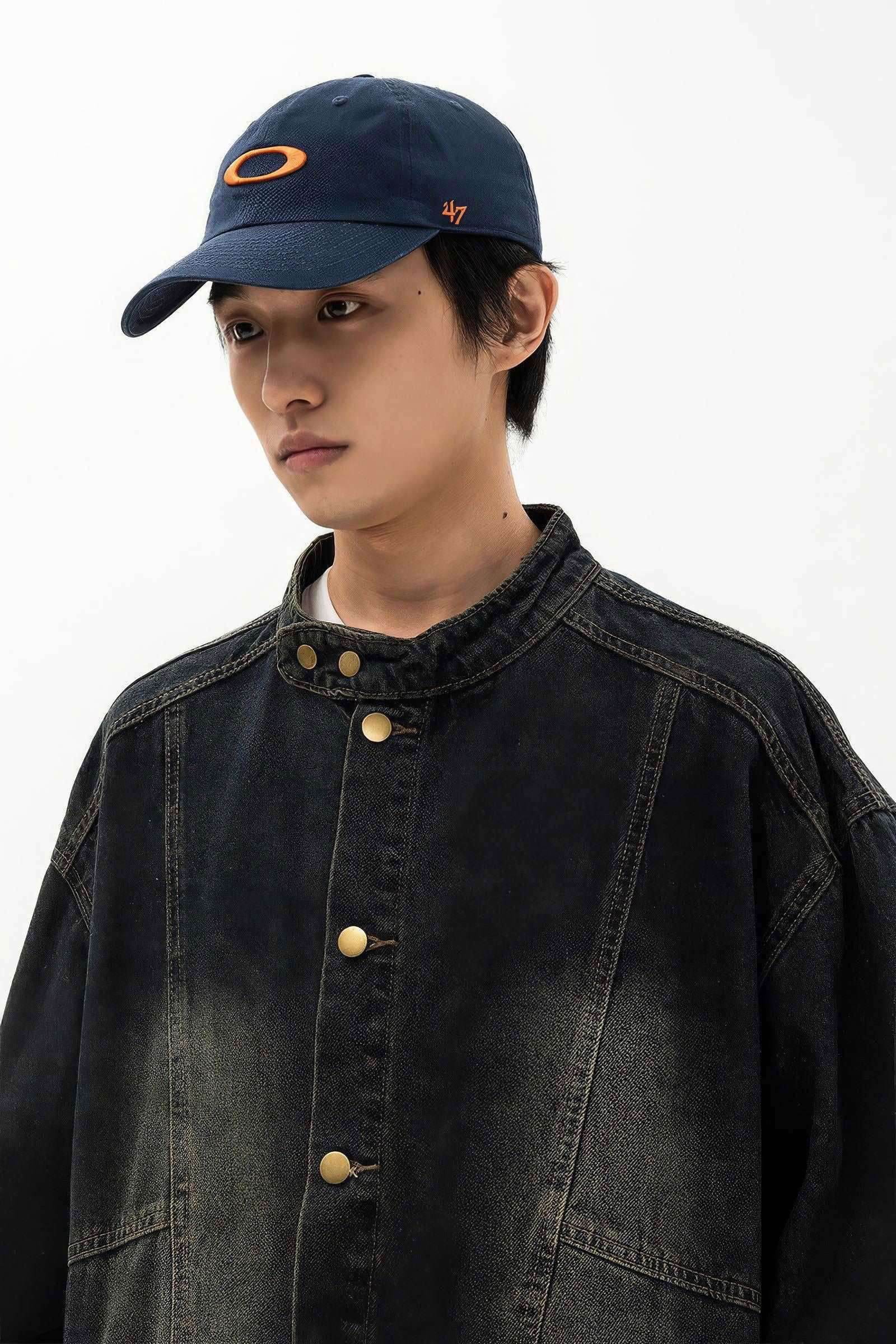 Fall_Winter Unisex Vintage Denim Jacket – Loose Fit, Washed & Distressed - 4inme