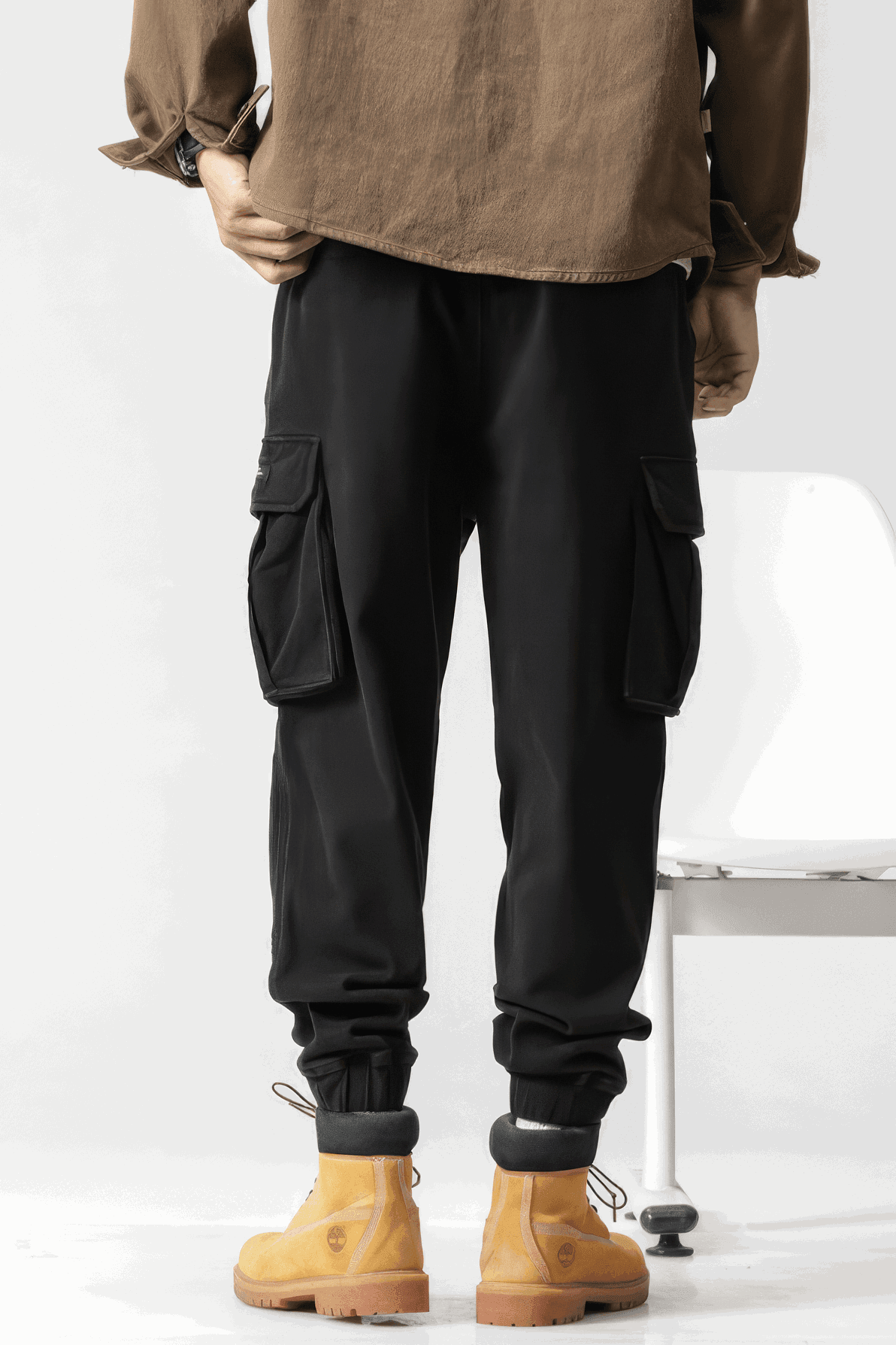 Men’s Cargo Pants – Loose Fit, Elastic Cuffs, Utility Style for Winter - 4inme