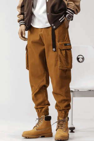 Men’s Cargo Pants – Loose Fit, Elastic Cuffs, Utility Style for Winter - 4inme