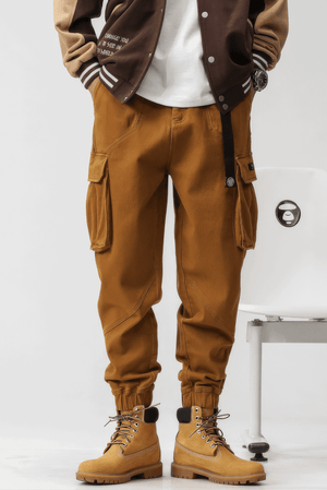 Men’s Cargo Pants – Loose Fit, Elastic Cuffs, Utility Style for Winter - 4inme