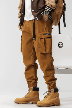 Men’s Cargo Pants – Loose Fit, Elastic Cuffs, Utility Style for Winter - 4inme