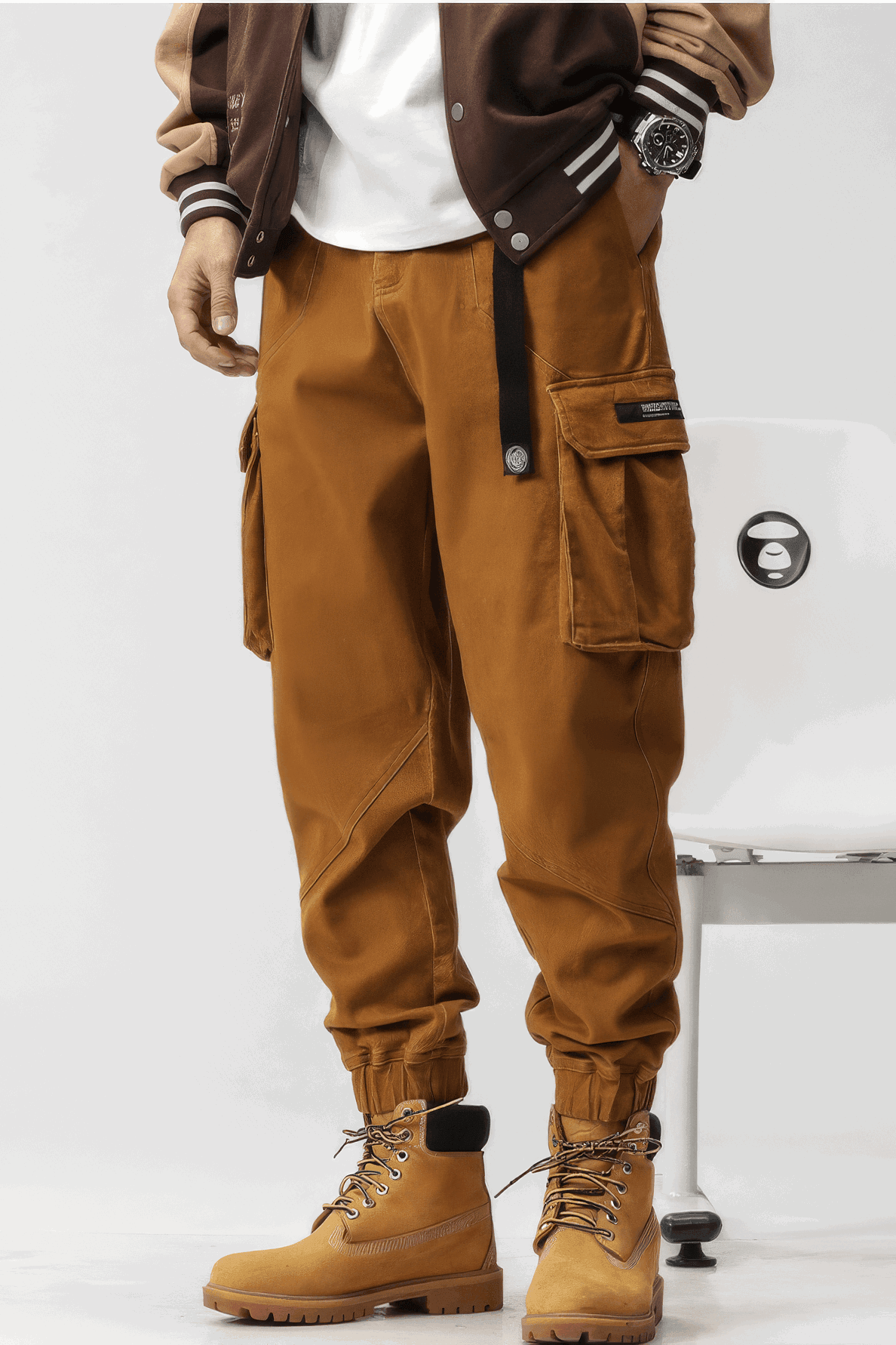 Men’s Cargo Pants – Loose Fit, Elastic Cuffs, Utility Style for Winter - 4inme