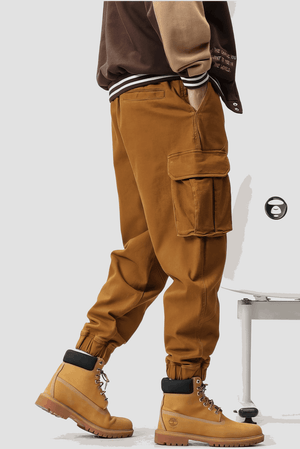 Men’s Cargo Pants – Loose Fit, Elastic Cuffs, Utility Style for Winter - 4inme