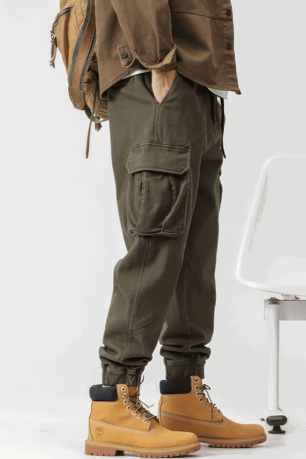 Men’s Cargo Pants – Loose Fit, Elastic Cuffs, Utility Style for Winter - 4inme