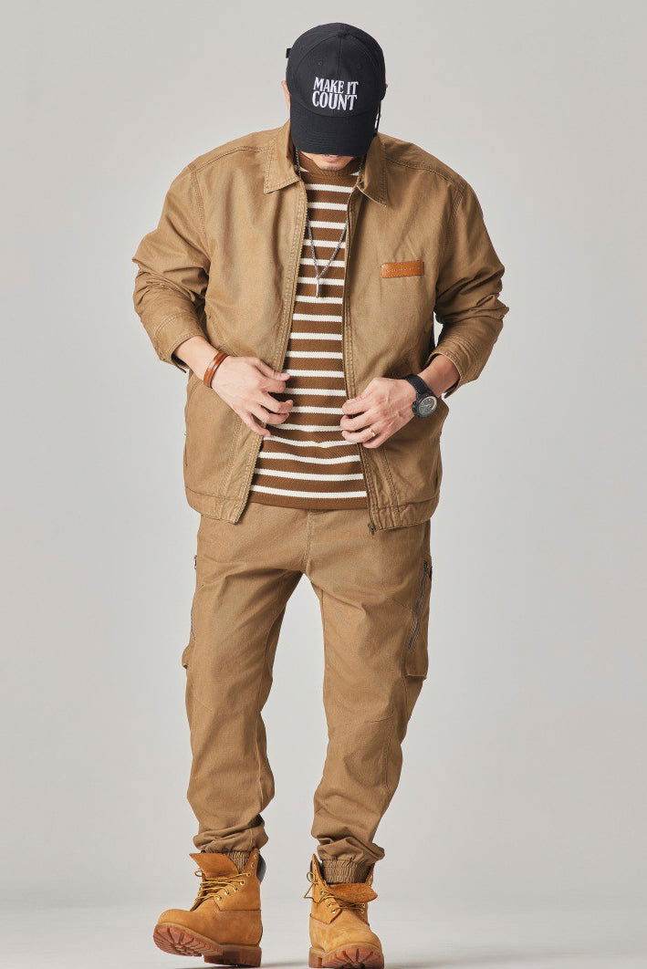 Winter Detroit Heavy Quilted Work Jacket for Men – Loose Fit, Cotton Lined - 4inme