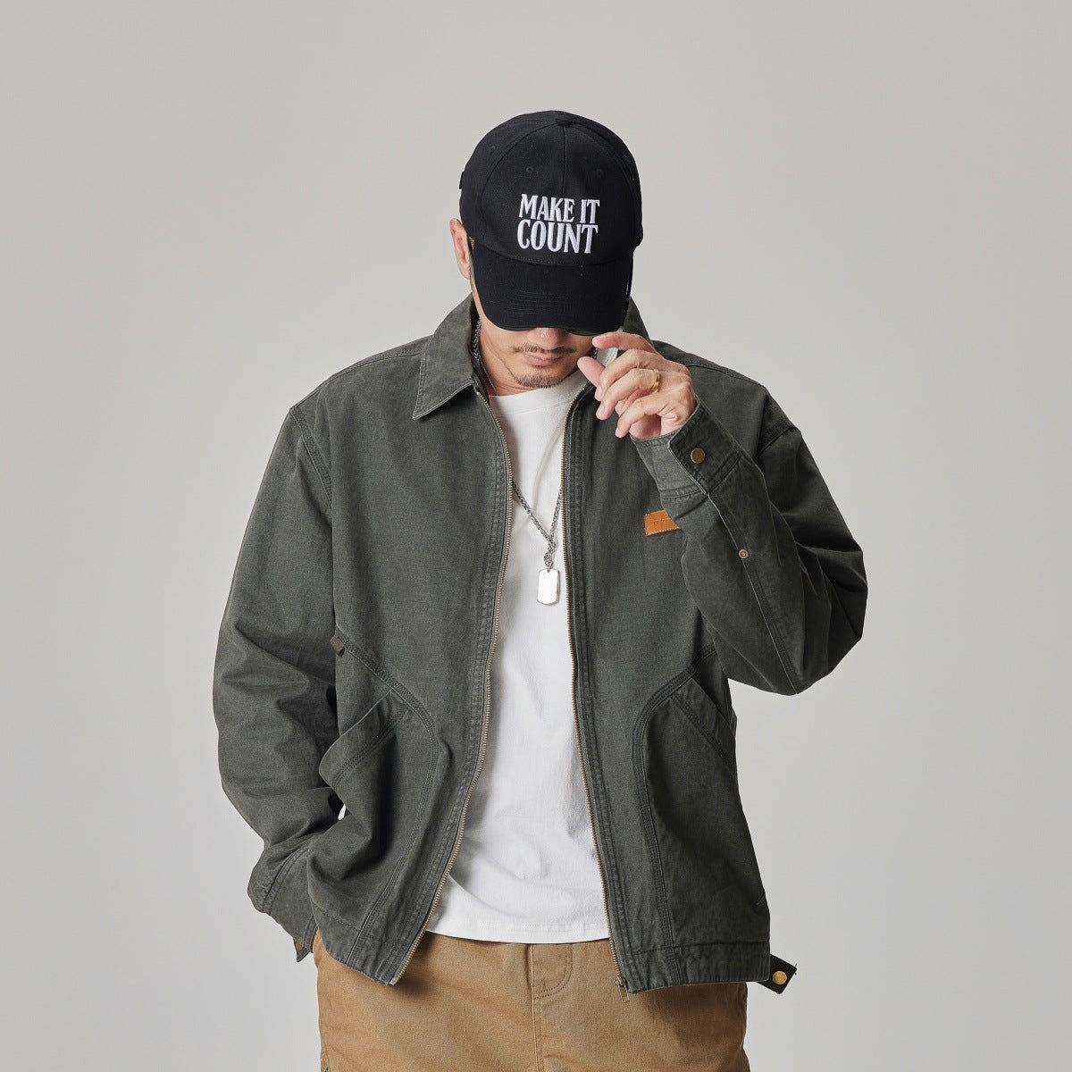 Winter Detroit Heavy Quilted Work Jacket for Men – Loose Fit, Cotton Lined - 4inme