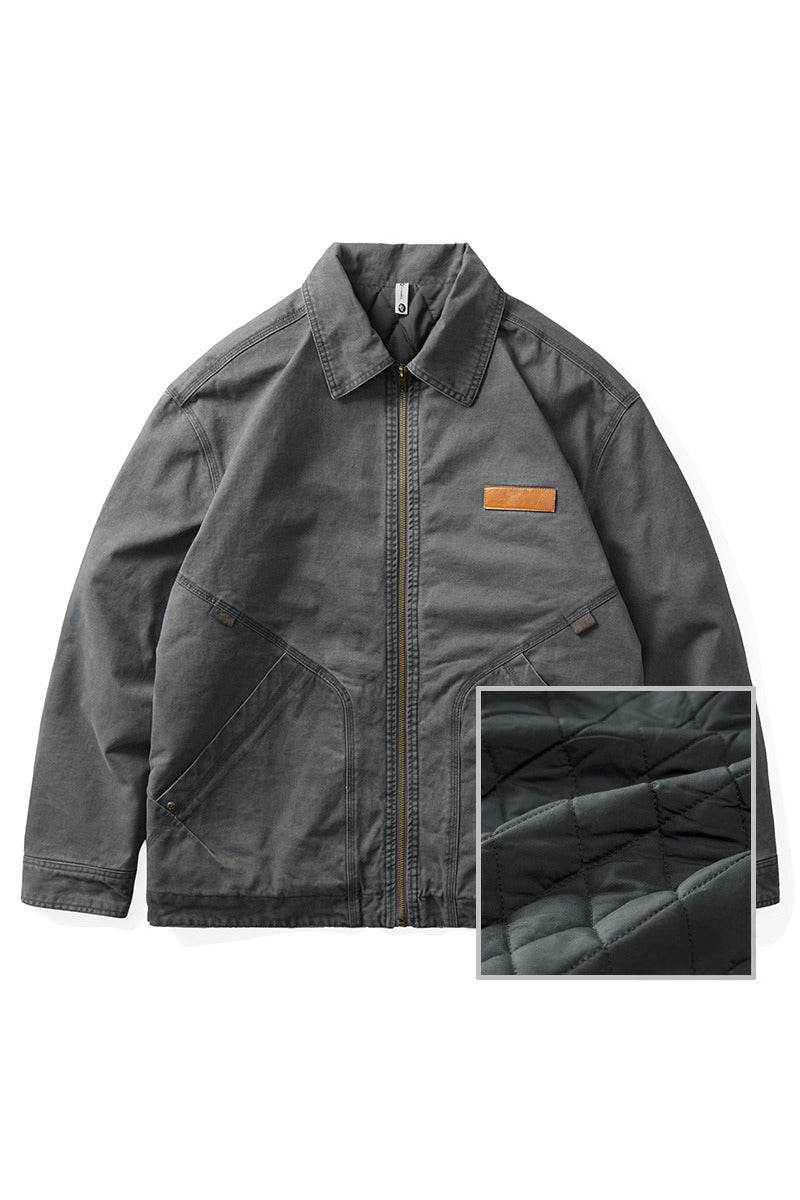 Winter Detroit Heavy Quilted Work Jacket for Men – Loose Fit, Cotton Lined - 4inme