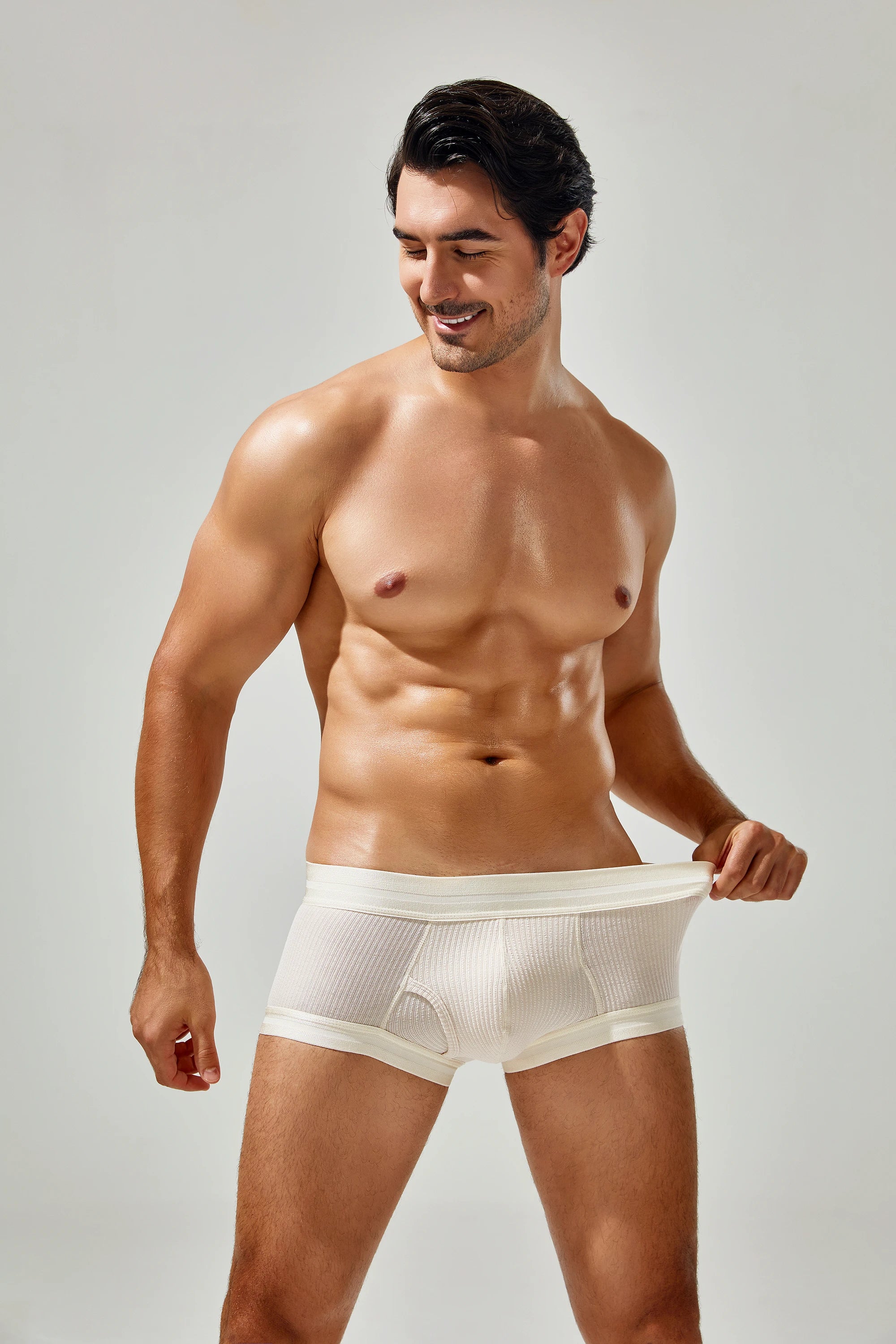 Men's Cotton Boxer Briefs , Breathable & Solid Colors - 4inme