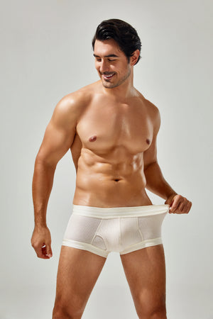 Men's Cotton Boxer Briefs , Breathable & Solid Colors - 4inme