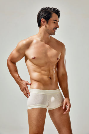 Men's Cotton Boxer Briefs , Breathable & Solid Colors - 4inme