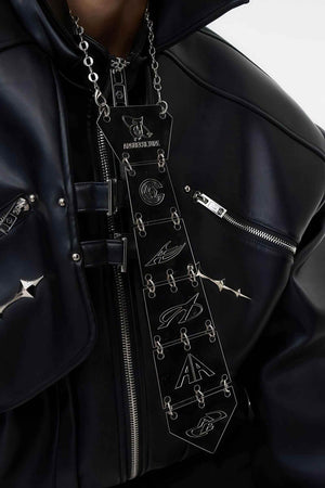 3D Spine-Inspired Metal Tie Necklace for a Bold, Modern Look - 4inme