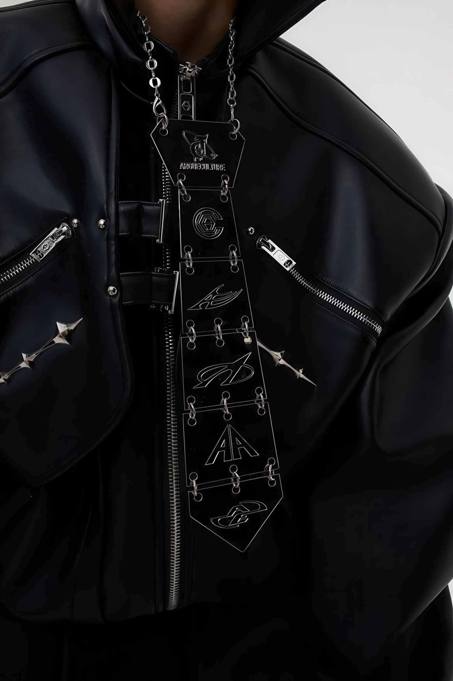 3D Spine-Inspired Metal Tie Necklace for a Bold, Modern Look - 4inme