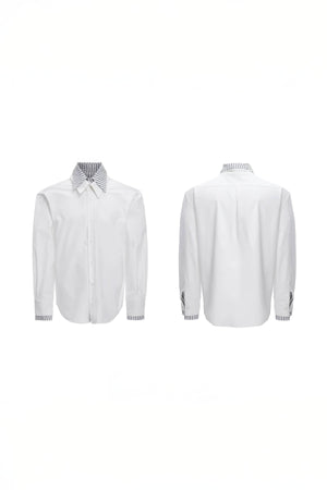 Deconstructed Stripe Shirt - Colorblock Layered Designer Top - 4inme