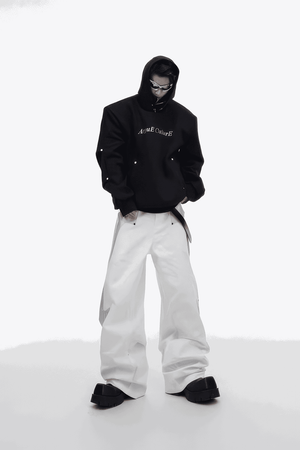 American Style Heavy Hooded Sweatshirt – High Collar, Shoulder Pads - 4inme