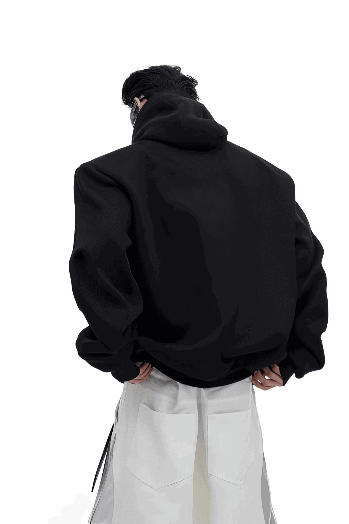 American Style Heavy Hooded Sweatshirt – High Collar, Shoulder Pads - 4inme