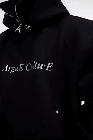 American Style Heavy Hooded Sweatshirt – High Collar, Shoulder Pads - 4inme