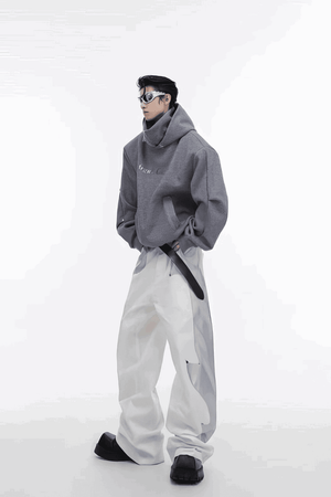 American Style Heavy Hooded Sweatshirt – High Collar, Shoulder Pads - 4inme