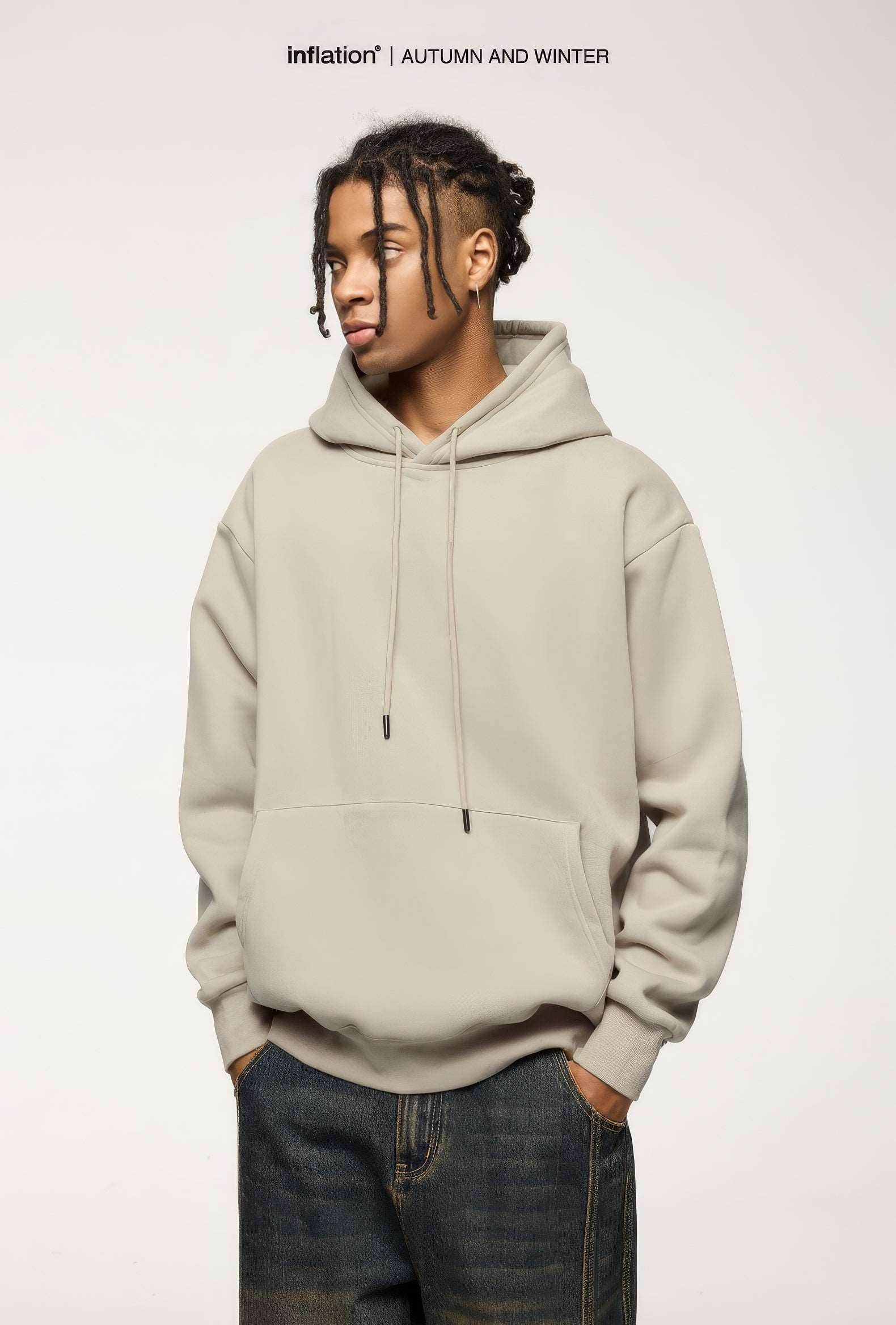 American Style Solid Color 350g Fleece Hoodie - 4inme