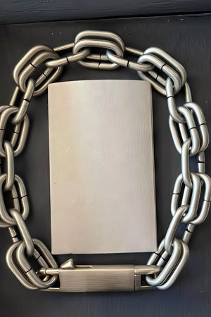 Chunky Metal Chain Necklace - Industrial Unisex Statement Piece - 4inme