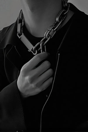 Chunky Metal Chain Necklace - Industrial Unisex Statement Piece - 4inme