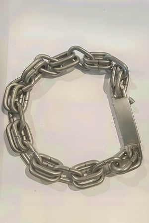 Chunky Metal Chain Necklace - Industrial Unisex Statement Piece - 4inme