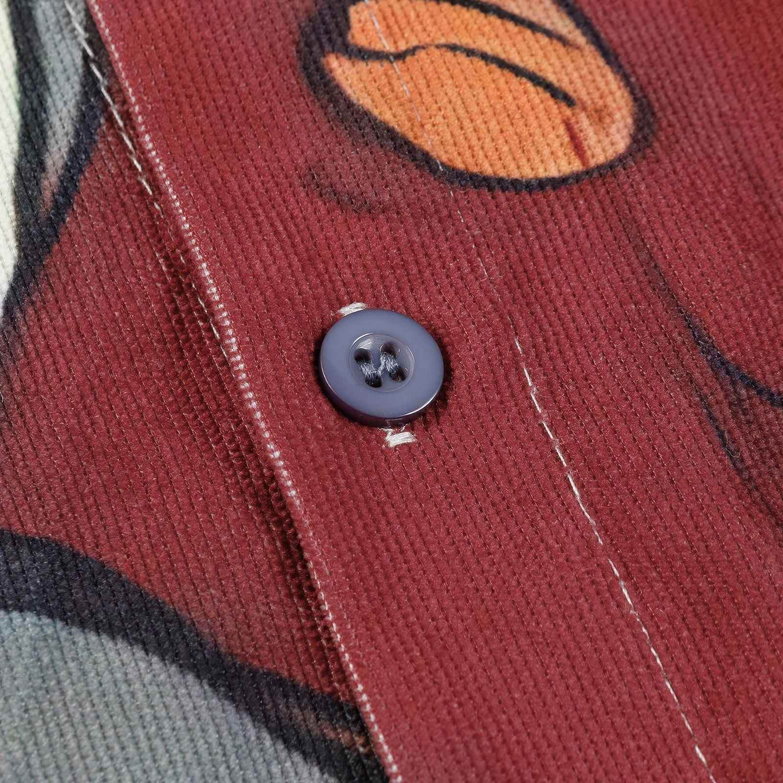 Corduroy & Denim Cartoon Patch Shirt - Unisex Oversized Street Style - 4inme