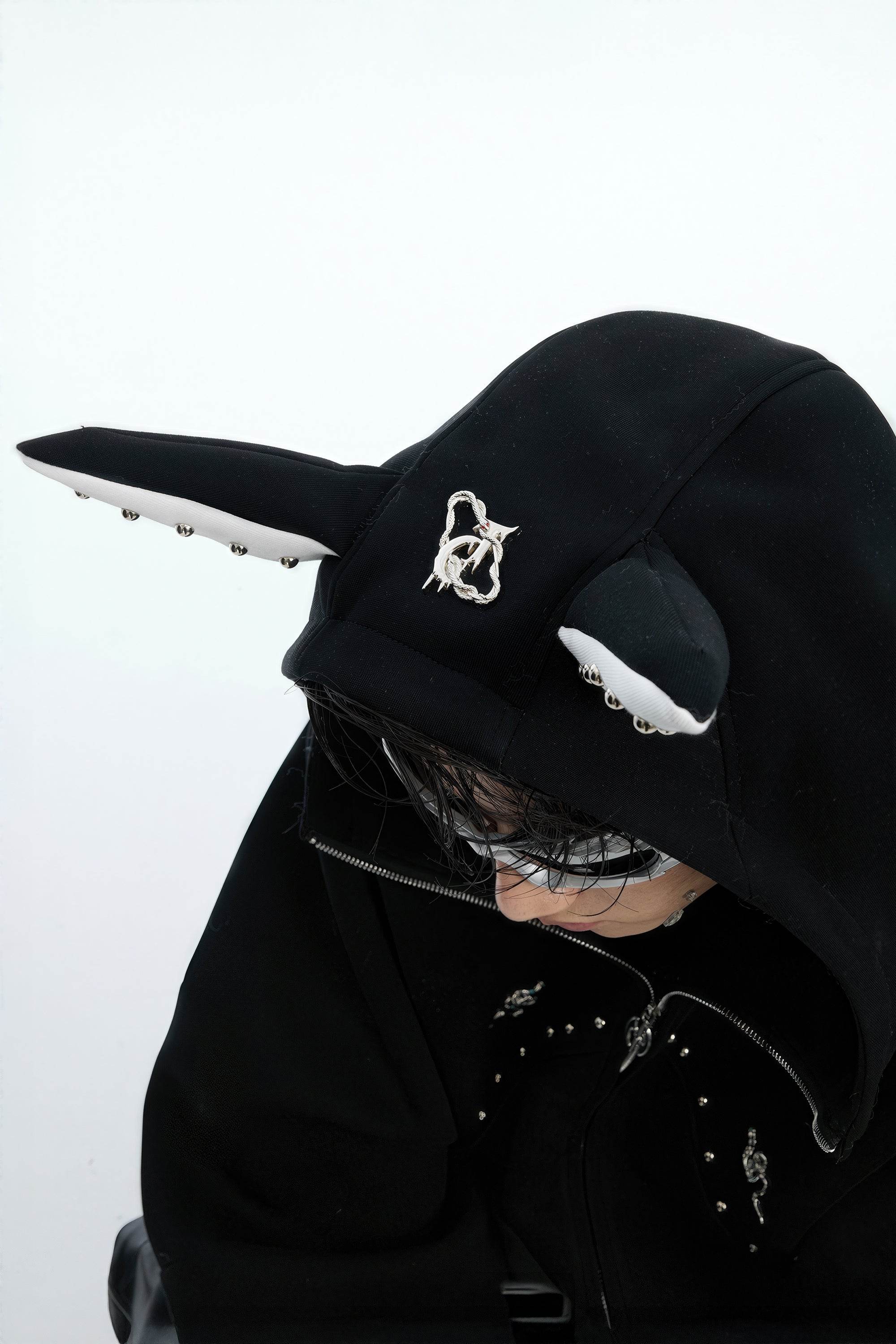 Doberman Dog Hooded Jacket with Rivet Accents - 4inme