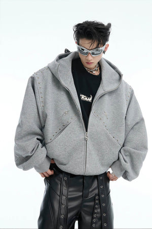 Doberman Dog Hooded Jacket with Rivet Accents - 4inme