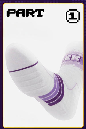 Elite Basketball Socks - High-Cut Terry Cushion Performance Crew Socks - 4inme