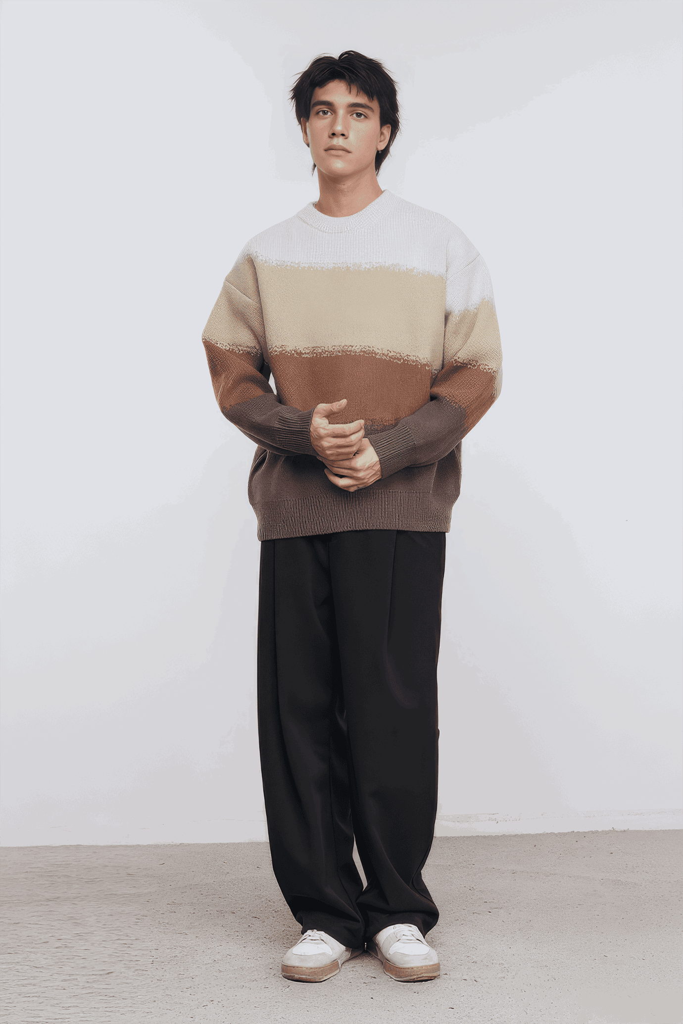 Heavy Knit Colorblock Sweater - 4inme