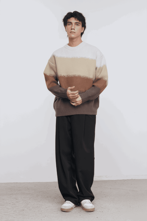 Heavy Knit Colorblock Sweater - 4inme