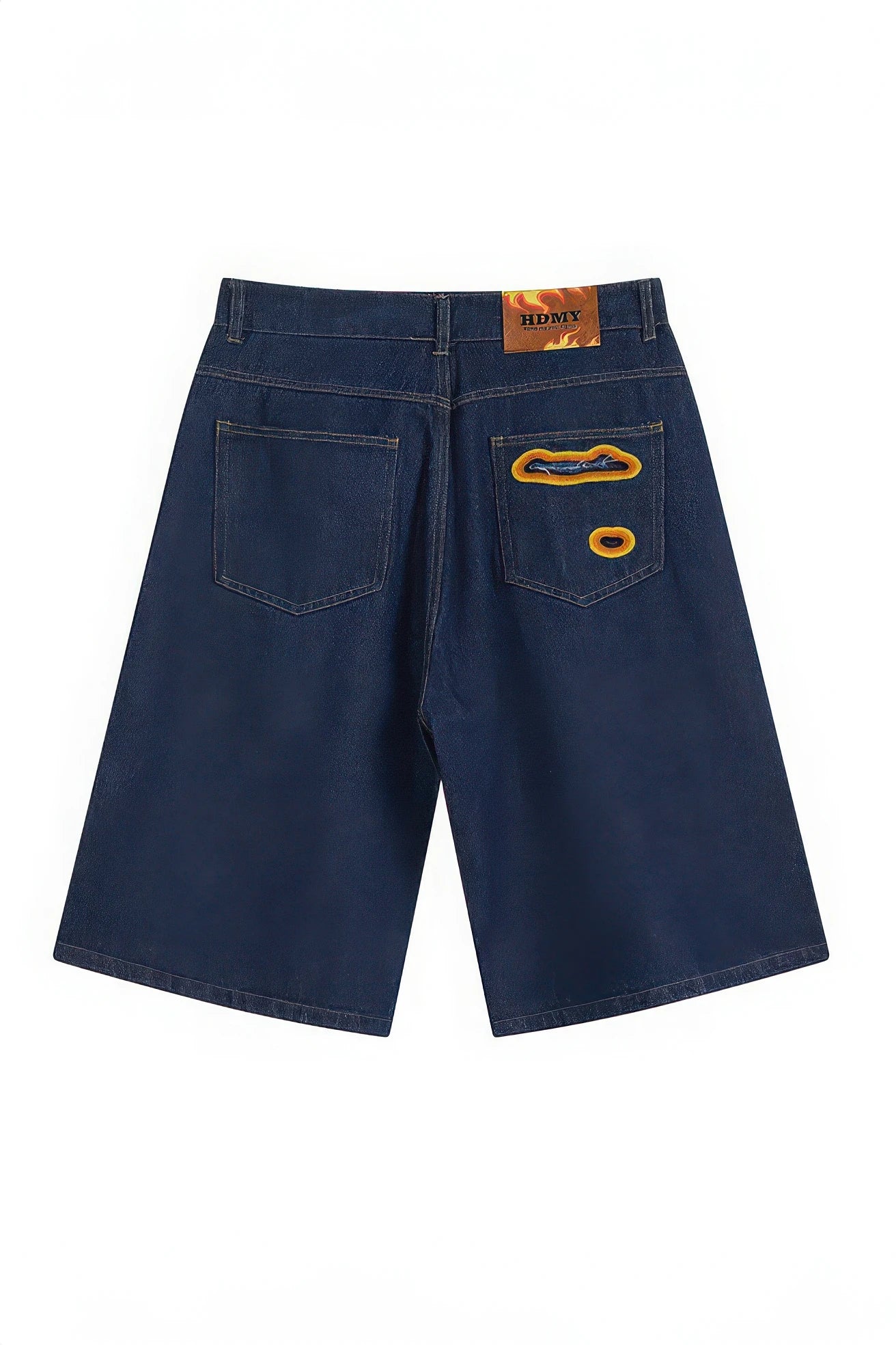 Flame Burnout Distressed Denim Shorts – Bold, Streetwear-Inspired Design - 4inme