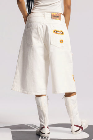 Flame Burnout Distressed Denim Shorts – Bold, Streetwear-Inspired Design - 4inme