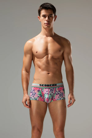 Men’s Cherry Oil Painting Print Boxer Shorts – Soft, Quick-Dry & Breathable - 4inme