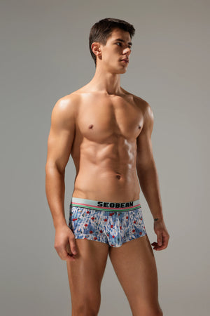 Men’s Cherry Oil Painting Print Boxer Shorts – Soft, Quick-Dry & Breathable - 4inme