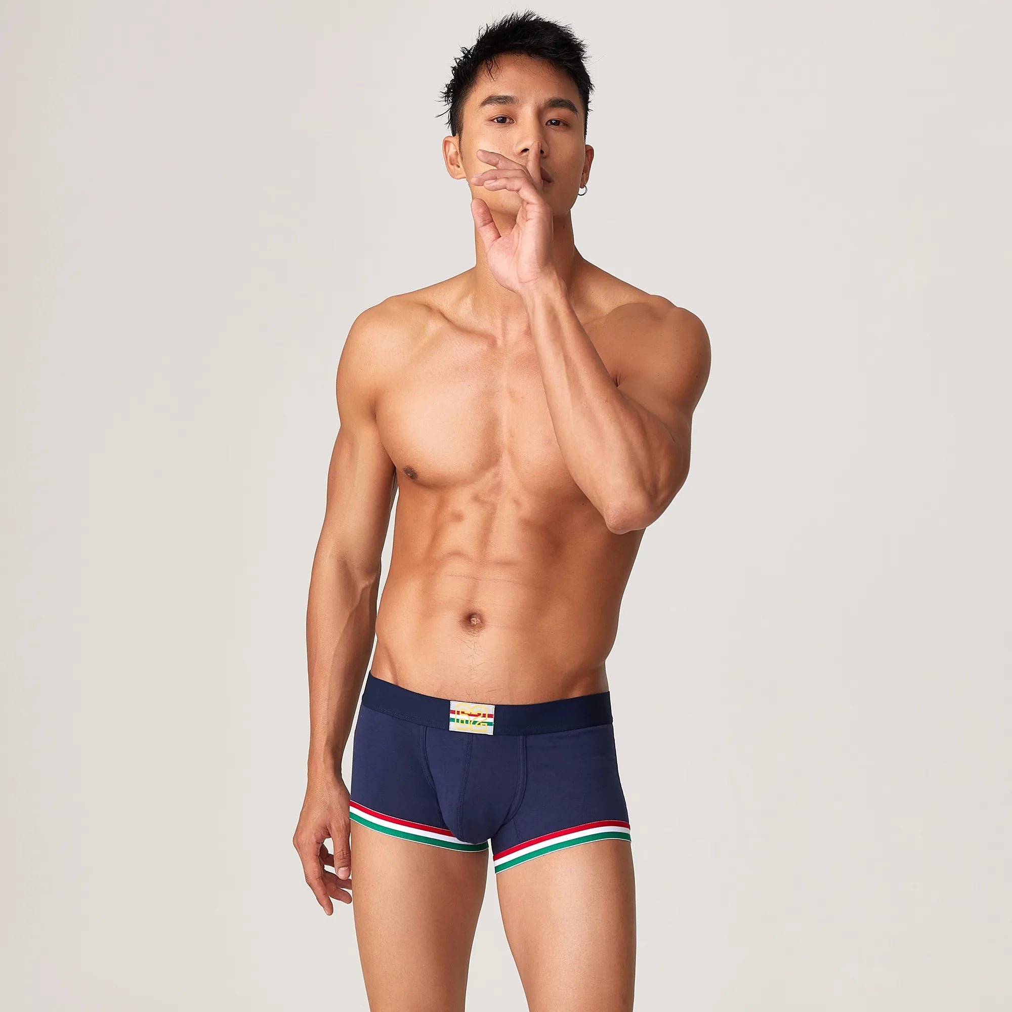 Men’s Cotton Boxer Briefs – Solid Color Streetwear Style - 4inme