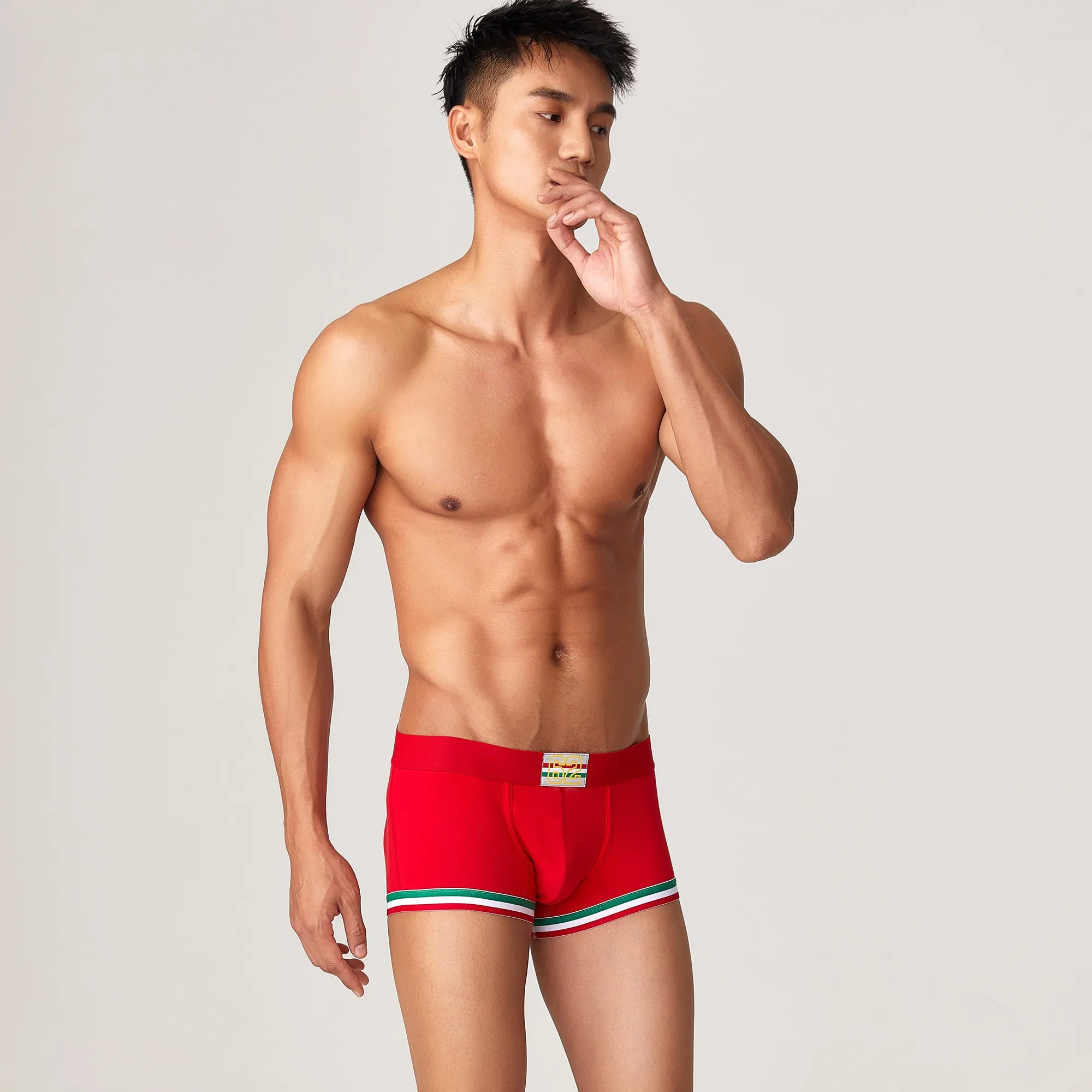Men’s Cotton Boxer Briefs – Solid Color Streetwear Style - 4inme