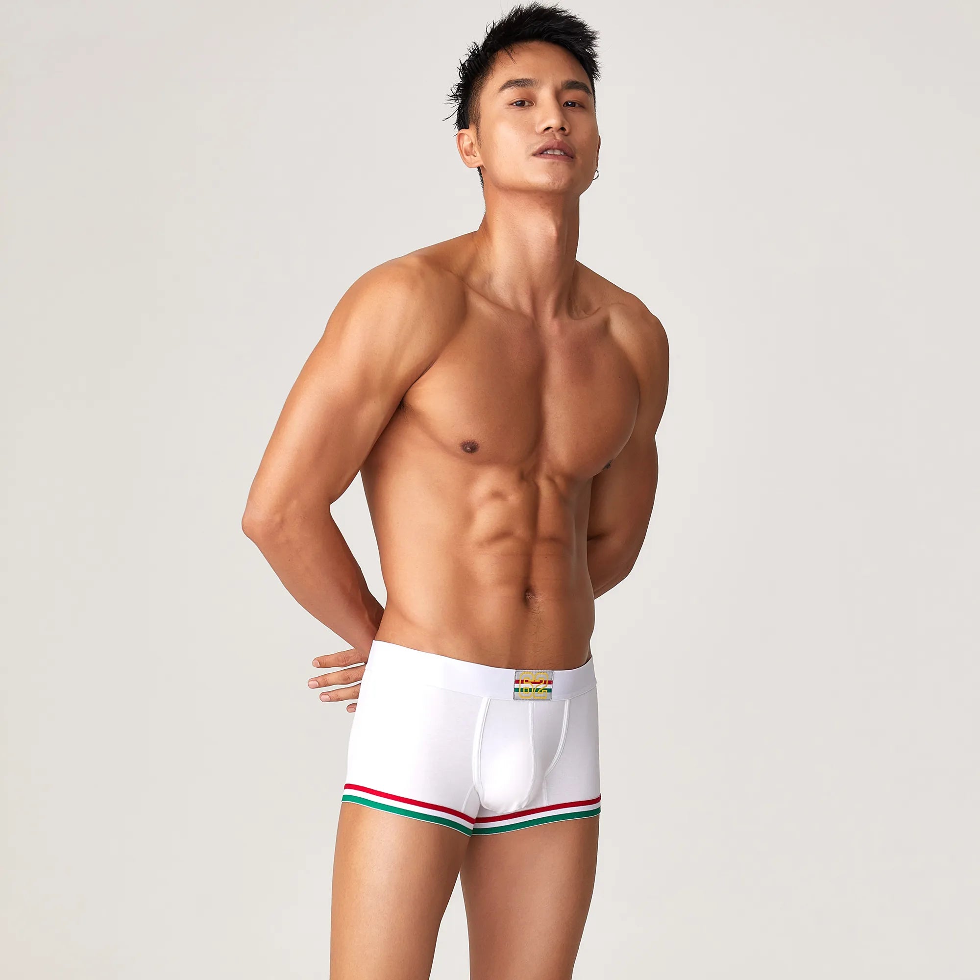 Men’s Cotton Boxer Briefs – Solid Color Streetwear Style - 4inme