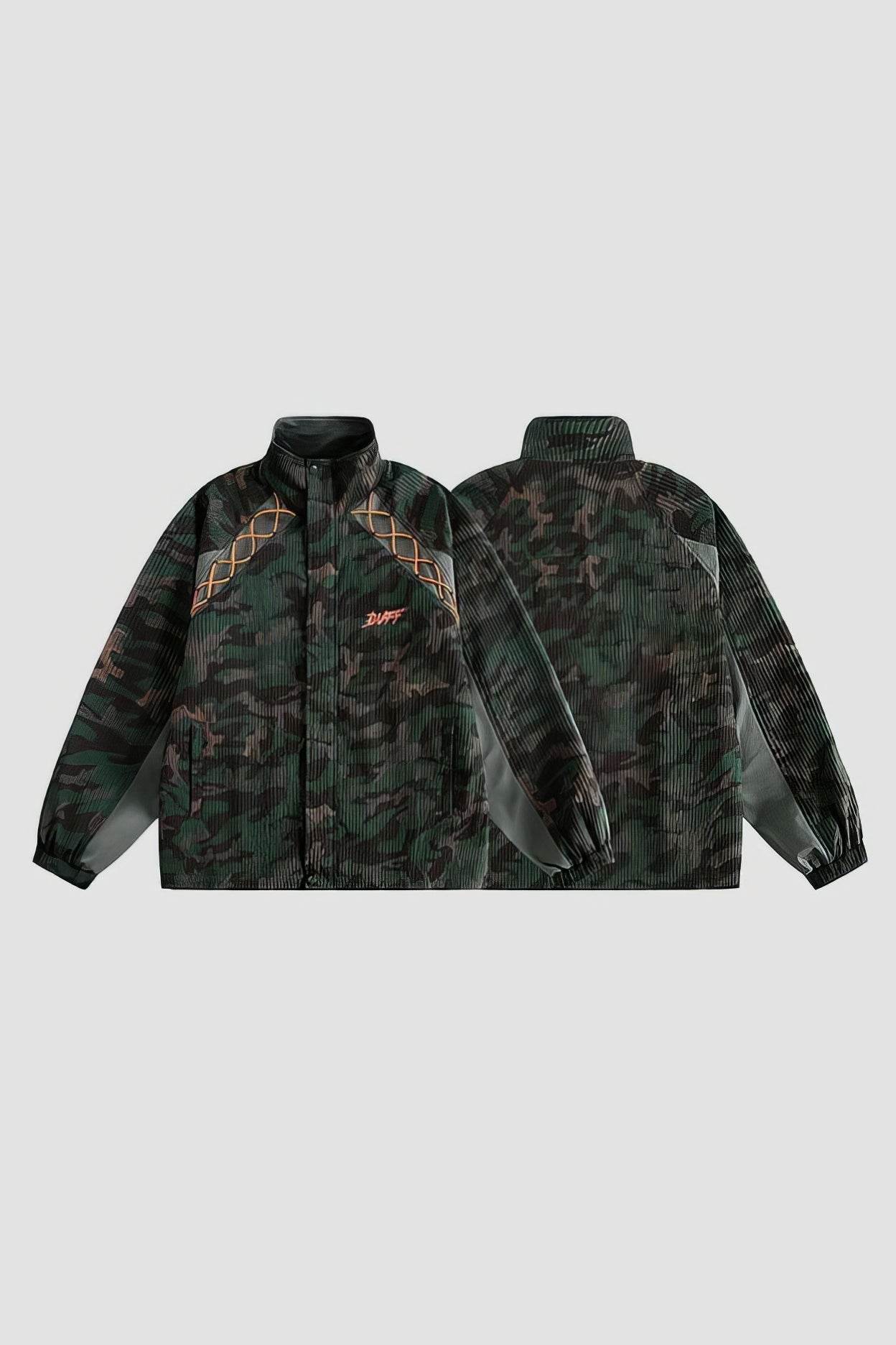 Loose Fit Corduroy Camouflage Jacket - Urban Streetwear Essential - 4inme
