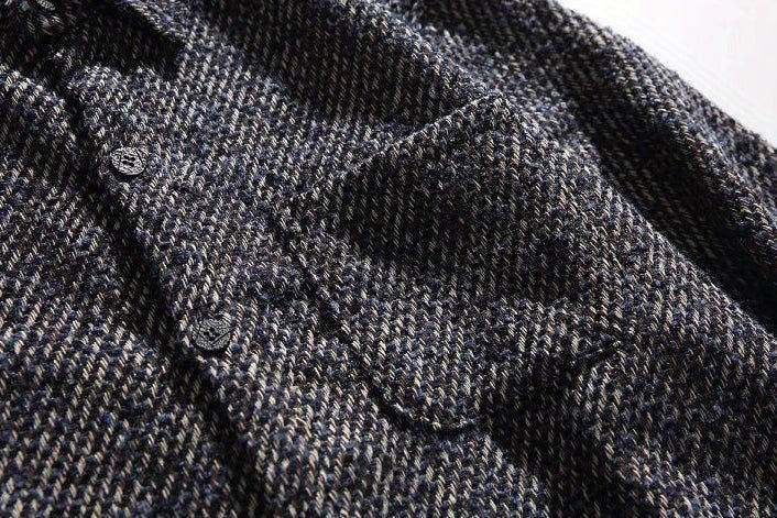 Loose Fit Wool Shirt Jacket for Men – Japanese Retro Style - 4inme