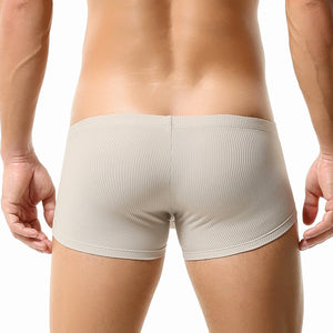 Men’s Breathable Solid Color Boxer Briefs - 4inme