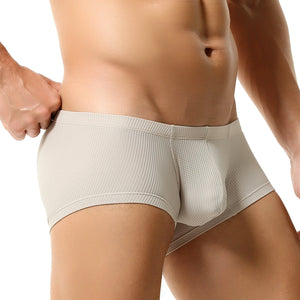Men’s Breathable Solid Color Boxer Briefs - 4inme