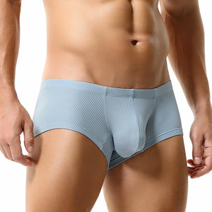 Men’s Breathable Solid Color Boxer Briefs - 4inme