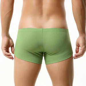 Men’s Breathable Solid Color Boxer Briefs - 4inme