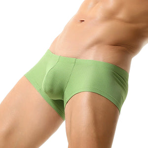 Men’s Breathable Solid Color Boxer Briefs - 4inme