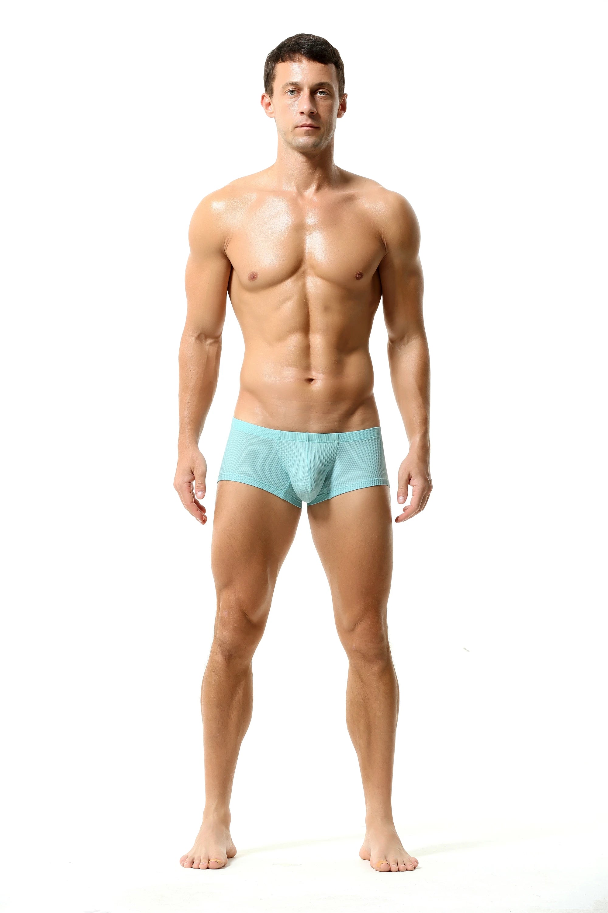 Men’s Breathable Solid Color Boxer Briefs - 4inme